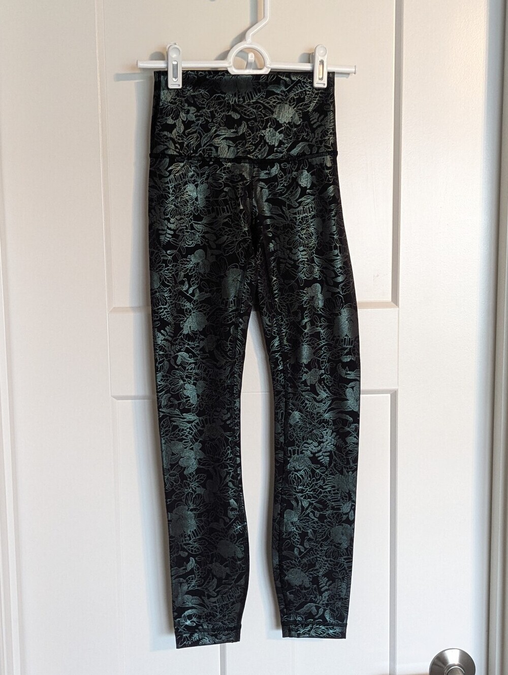 Lululemon Wunder Under 25" Legging - Black Iridescent Logo Flourish Foil sz 0